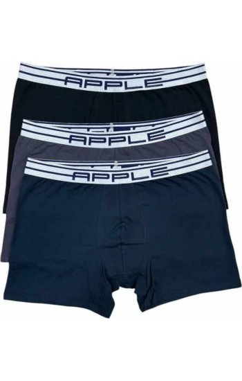 533.Apple Boxer 3 τεμάχια 0113965 X3 μαύρο-ανθρακί-μπλε