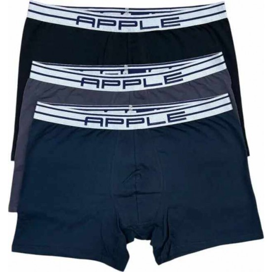 533.Apple Boxer 3 τεμάχια 0113965 X3 μαύρο-ανθρακί-μπλε
