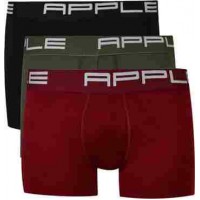 533.Apple Boxer 3 τεμάχια 0113965 X3 μαύρο-μπορντώ-χακί