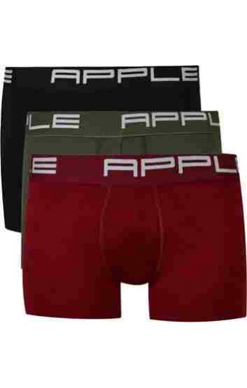 533.Apple Boxer 3 τεμάχια 0113965 X3 μαύρο-μπορντώ-χακί