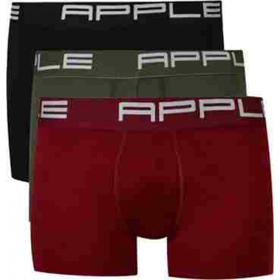 533.Apple Boxer 3 τεμάχια 0113965 X3 μαύρο-μπορντώ-χακί