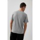 1081.Ανδρικό Βαμβακερό T-Shirt με κλειστή λαιμόκοψη MINERVA ΓΚΡΙ