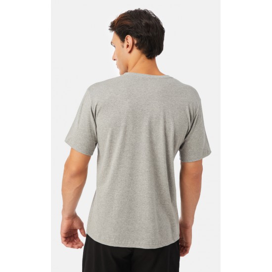 1081.Ανδρικό Βαμβακερό T-Shirt με κλειστή λαιμουδιά MINERVA ΓΚΡΙ