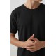 1081.Ανδρικό Βαμβακερό T-Shirt με κλειστή λαιμουδιά MINERVA ΜΑΥΡΟ