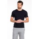1081.Ανδρικό Βαμβακερό T-Shirt με κλειστή λαιμουδιά MINERVA ΜΠΛΕ