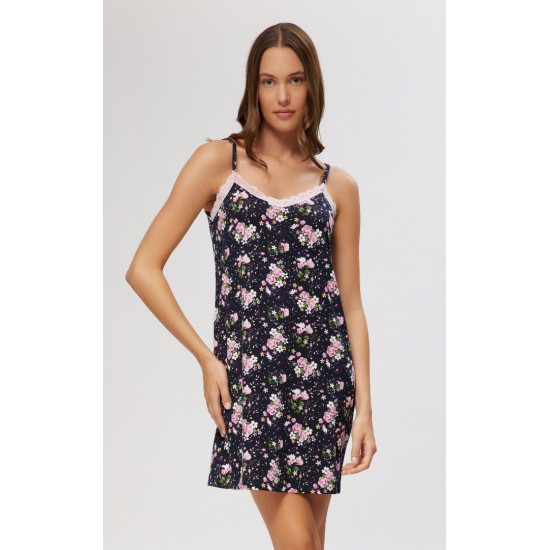 Lace Floral Γυναικεία Αμάνικη Μπριτέλα Νυχτικιά Minerva