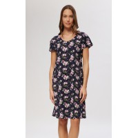 Floral Γυναικεία Κοντομάνικη Νυχτικιά με πατιλέτα Minerva 