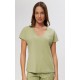 TENCEL™ Modal Κοντομάνικη Γυναικεία Μπλούζα με V λαιμόκοψη Minerva