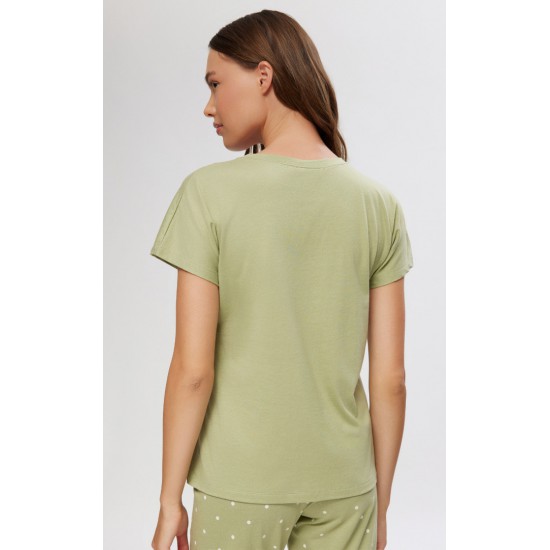 TENCEL™ Modal Κοντομάνικη Γυναικεία Μπλούζα με V λαιμόκοψη Minerva