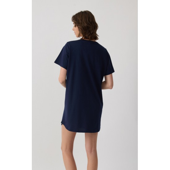 Μονόχρωμο Γυναικείο Boyfriend T-shirt Dress με Τύπωμα Minerva