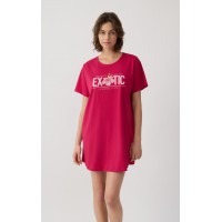Μονόχρωμο Γυναικείο Boyfriend T-shirt Dress με Τύπωμα Minerva 