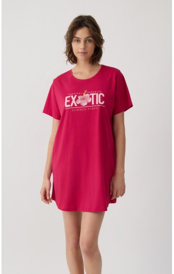 Μονόχρωμο Γυναικείο Boyfriend T-shirt Dress με Τύπωμα Minerva 
