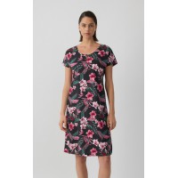 Exotic Floral Γυναικεία Κοντομάνικη Νυχτικιά με πατιλέτα Minerva 