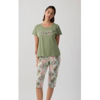 Tropical Γυναικεία Κοντομάνικη Κάπρι Πυτζάμα Minerva