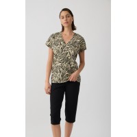Earth Tones Γυναικεία Κοντομάνικη Κάπρι Πυτζάμα Minerva