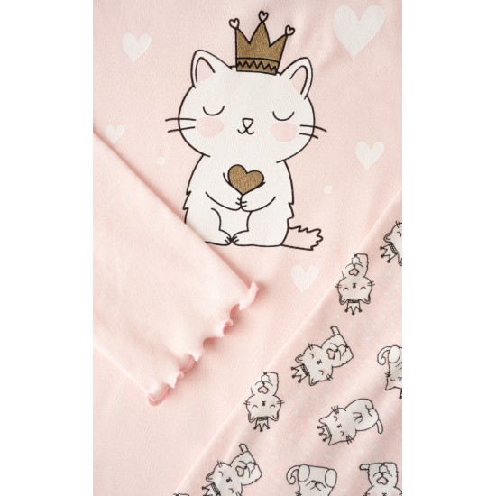 Queen Cat Rib Παιδική Πυτζάμα Minerva για κορίτσι