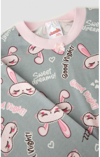 Rabbits Βρεφική Πυτζάμα Minerva για κορίτσι