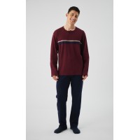 Minerva Bull Stripes Punto Di Roma Ανδρική Πυτζάμα με πατιλέτα