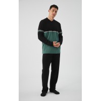 Minerva Color Block V Neck Punto Di Roma Ανδρική Πυτζάμα
