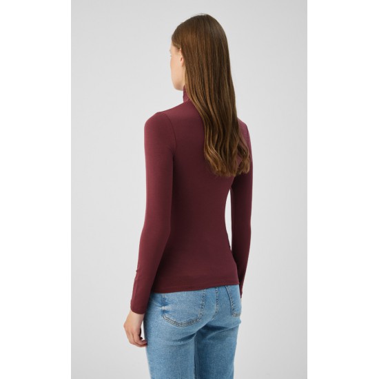 Fimelle TENCEL™ Modal Γυναικεία Ζιβάγκο Μακρυμάνικη Μπλούζα Μινέρβα Μπορντω