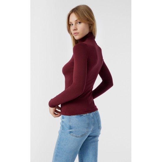 Fimelle TENCEL™ Modal Γυναικεία Ζιβάγκο Μακρυμάνικη Μπλούζα Μινέρβα Μπορντω