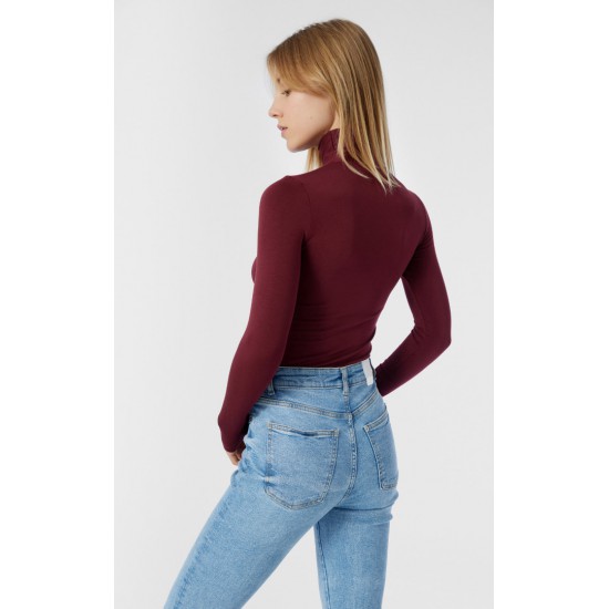 Fimelle TENCEL™ Modal Γυναικεία Ζιβάγκο Μακρυμάνικη Μπλούζα Μινέρβα Μπορντω