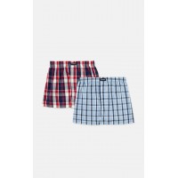 780.Boxer Short Popline MINERVA καρώ 2 τεμάχια