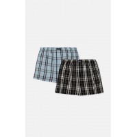 784.Boxer Short Popline MINERVA καρώ 2 τεμάχια