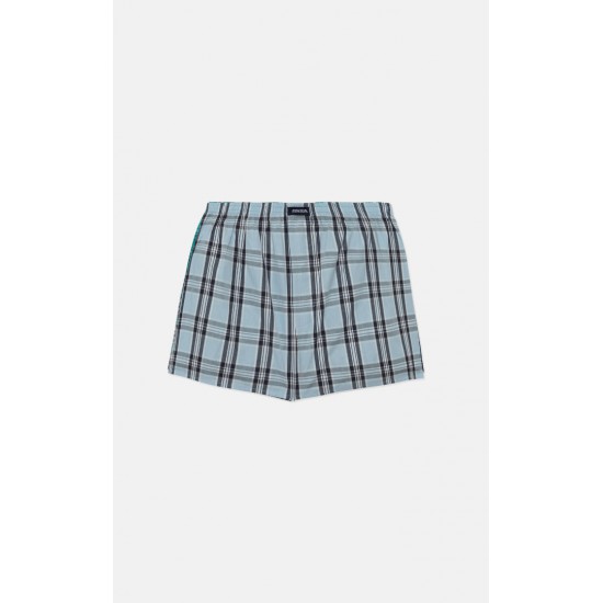 784.Boxer Short Popline MINERVA καρώ 2 τεμάχια