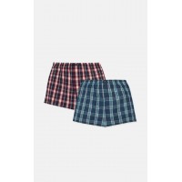 782.Boxer Short Popline MINERVA καρώ 2 τεμάχια