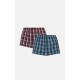 779.Boxer Short Popline MINERVA καρώ 2 τεμάχια