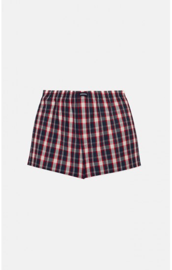 785.Boxer Short Popline MINERVA καρώ 2 τεμάχια