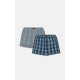 783.Boxer Short Popline MINERVA καρώ 2 τεμάχια