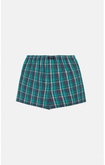 780.Boxer Short Popline MINERVA καρώ 2 τεμάχια