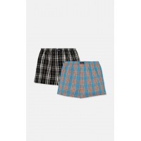 786.Boxer Short Popline MINERVA καρώ 2 τεμάχια