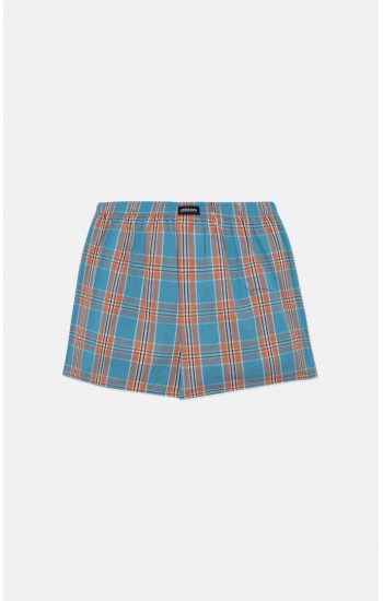 786.Boxer Short Popline MINERVA καρώ 2 τεμάχια