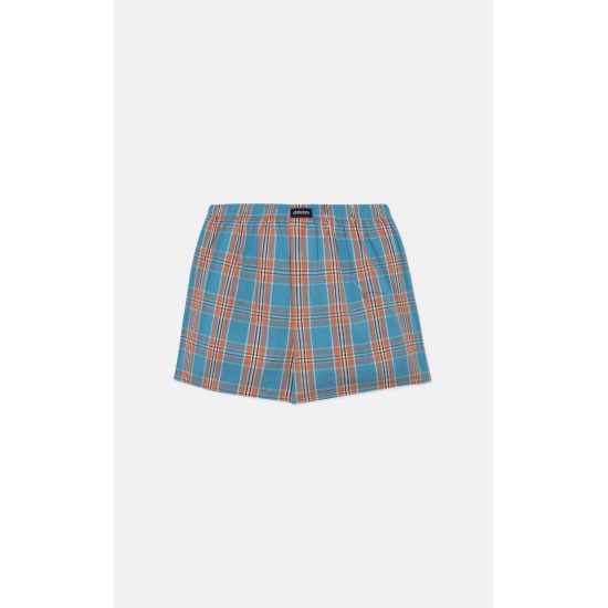786.Boxer Short Popline MINERVA καρώ 2 τεμάχια
