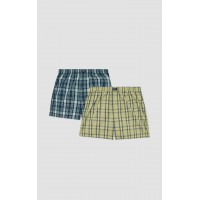 786.Boxer Short Popline MINERVA καρώ 2 τεμάχια