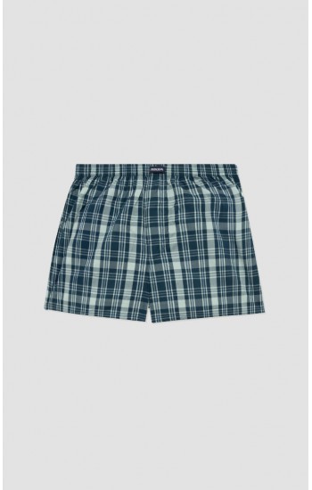 786.Boxer Short Popline MINERVA καρώ 2 τεμάχια