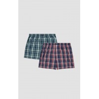 786.Boxer Short Popline MINERVA καρώ 2 τεμάχια
