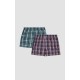 786.Boxer Short Popline MINERVA καρώ 2 τεμάχια