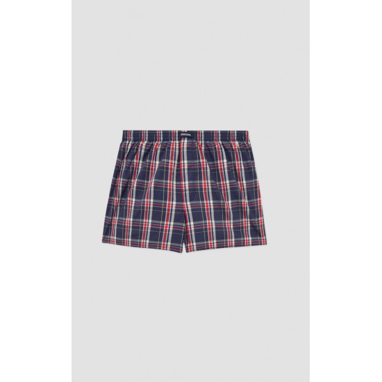 786.Boxer Short Popline MINERVA καρώ 2 τεμάχια
