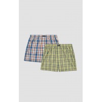 786.Boxer Short Popline MINERVA καρώ 2 τεμάχια