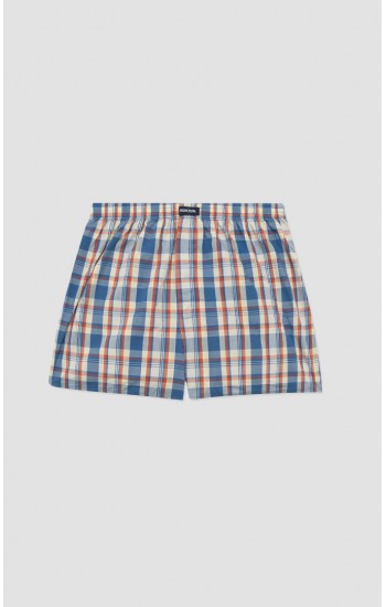 786.Boxer Short Popline MINERVA καρώ 2 τεμάχια