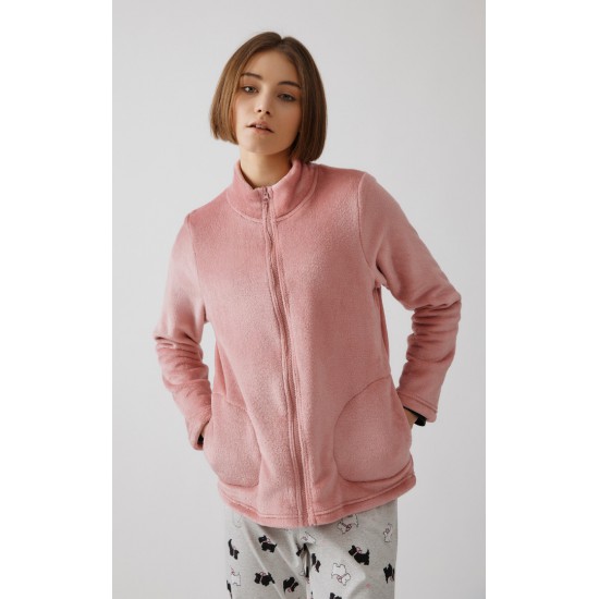 Μονόχρωμο Fleece Γυναικείο Μπουφάν Minerva