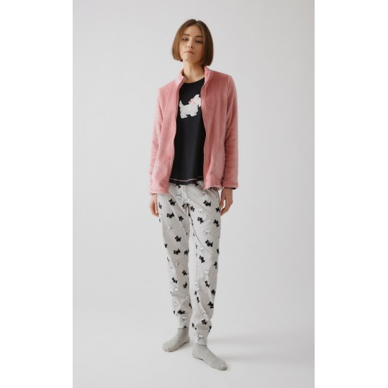 Μονόχρωμο Fleece Γυναικείο Μπουφάν Minerva