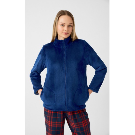 Μονόχρωμο Fleece Γυναικείο Μπουφάν Minerva