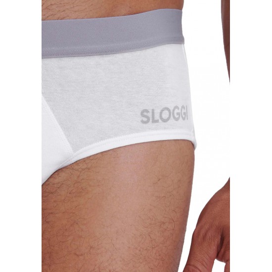 454.SLIP SLOGGI MEN Go ABC MIDI σετ 2 τεμμ. Λευκό