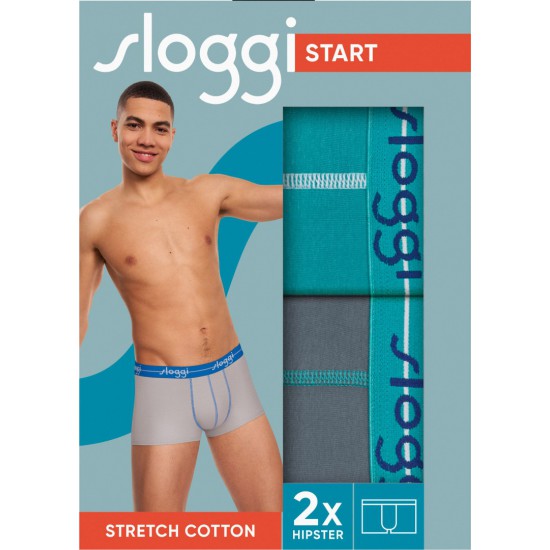 213.BOXER SLOGGI MEN START HIPSTER  2 τεμμάχια M024