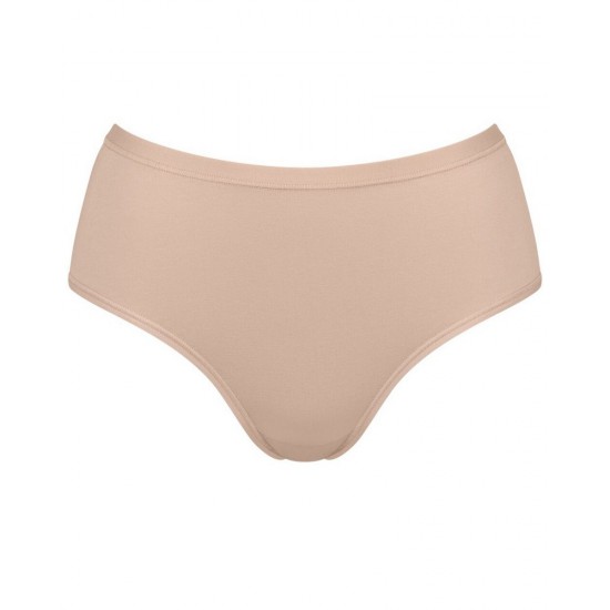 441.SLIP SLOGGI GO DAILY COTTON MIDI μπεζ